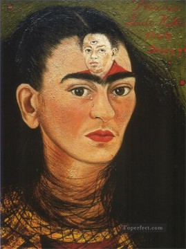 Frida Kahlo Painting - Diego y yo feminismo Frida Kahlo